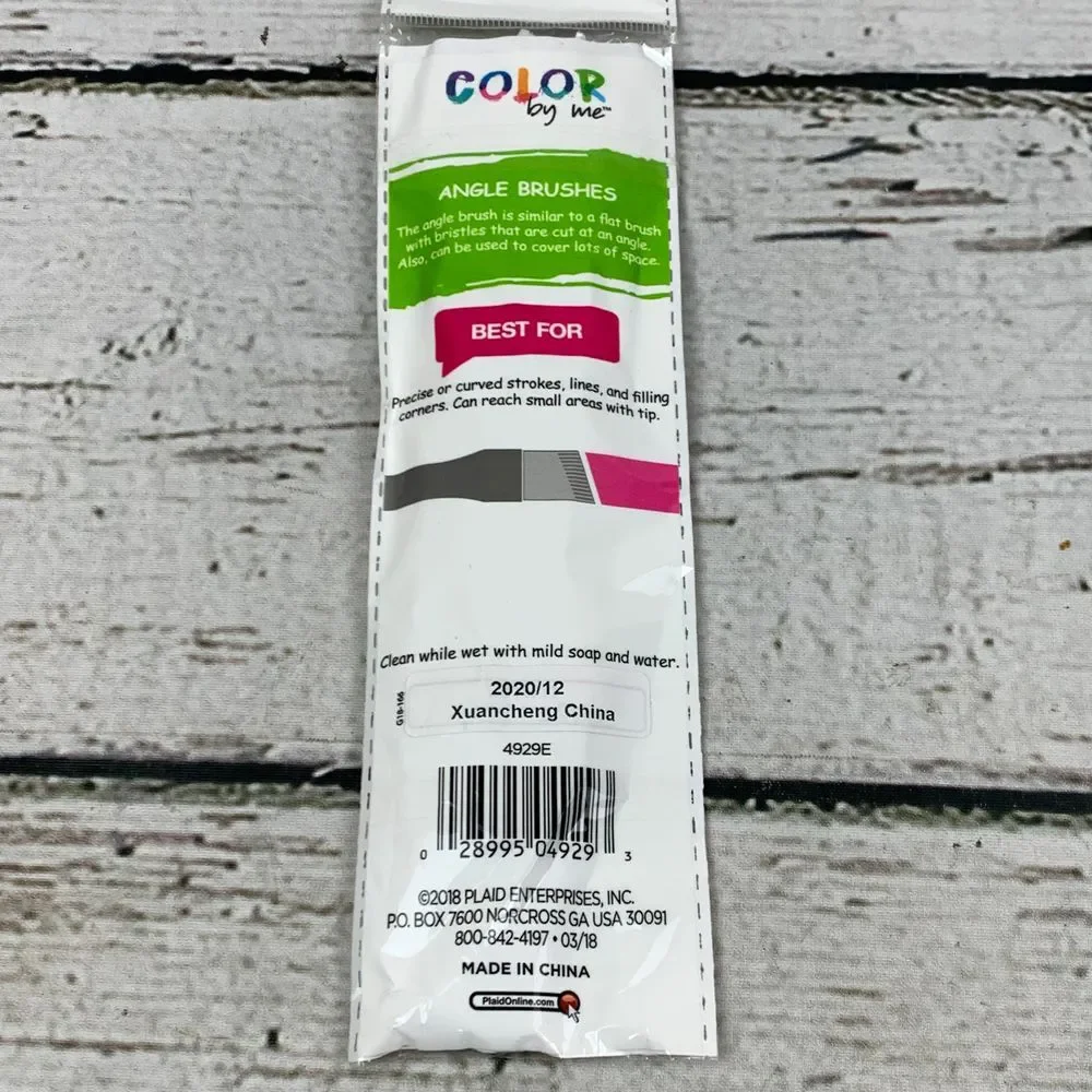 Plaid Color By Me™ 5-Piece Angle Paint Brush Set - Essential Brushes for Artists